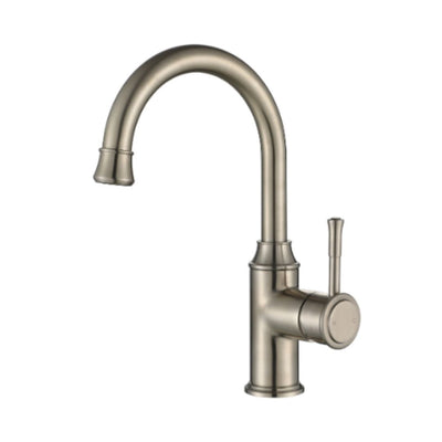 MN Montpellier High Rise Goose Neck Basin Mixer Brushed Nickel