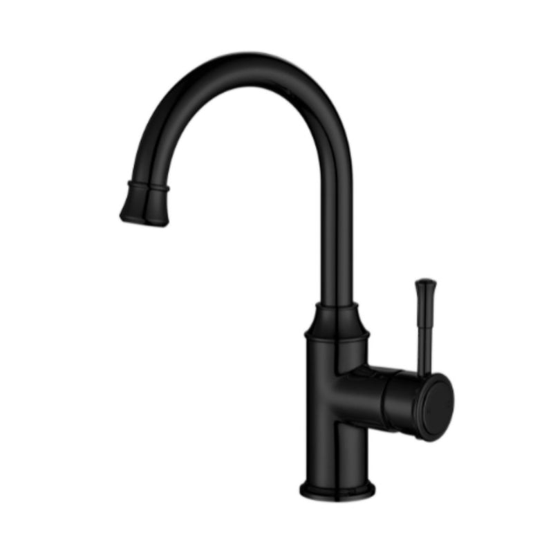 MN Montpellier High Rise Goose Neck Basin Mixer Matte Black