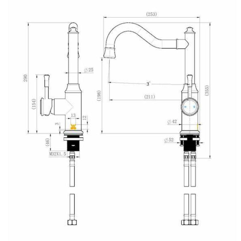 MN Montpellier Kitchen Mixer Chrome