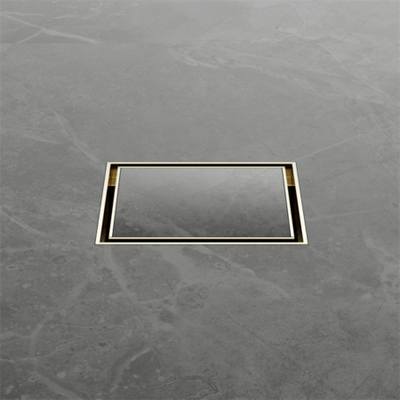 Nero 100mm Square Tile Insert Floor Waste 50mm Outlet Brushed Gold - Sydney Home Centre