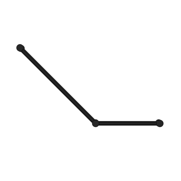 Nero Mecca Care 32mm Ambulant Toilet Grab Rail 45 Degree 750X450mm Matte Black - Sydney Home Centre