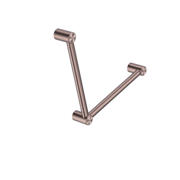 Nero Mecca Care 32mm Ambulant Toilet Grab Rail 90 Degree 450X450mm Brushed Bronze - Sydney Home Centre