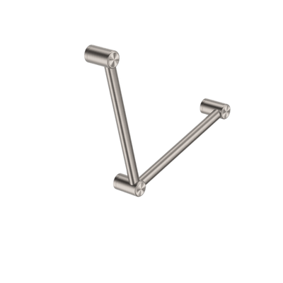 Nero Mecca Care 32mm Ambulant Toilet Grab Rail 90 Degree 450X450mm Brushed Nickel - Sydney Home Centre