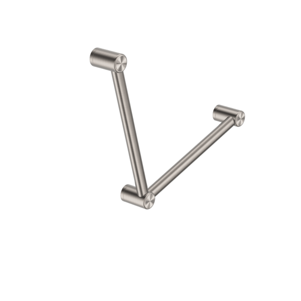 Nero Mecca Care 32mm Ambulant Toilet Grab Rail 90 Degree 450X450mm Brushed Nickel - Sydney Home Centre