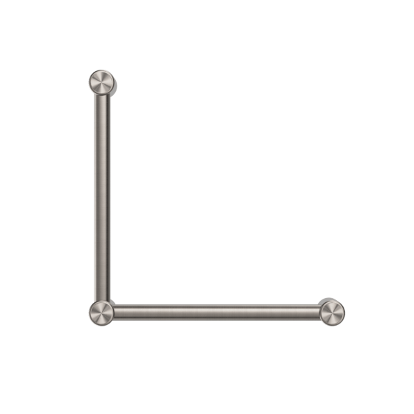 Nero Mecca Care 32mm Ambulant Toilet Grab Rail 90 Degree 450X450mm Brushed Nickel - Sydney Home Centre