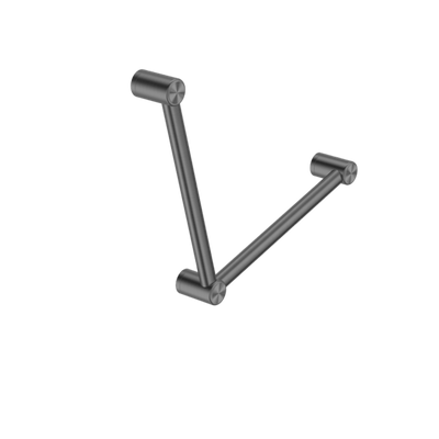 Nero Mecca Care 32mm Ambulant Toilet Grab Rail 90 Degree 450X450mm Gun Metal - Sydney Home Centre