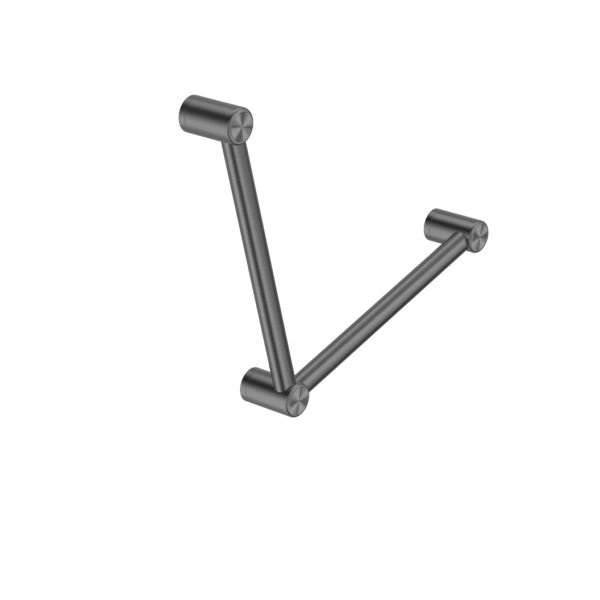 Nero Mecca Care 32mm Ambulant Toilet Grab Rail 90 Degree 450X450mm Gun Metal - Sydney Home Centre