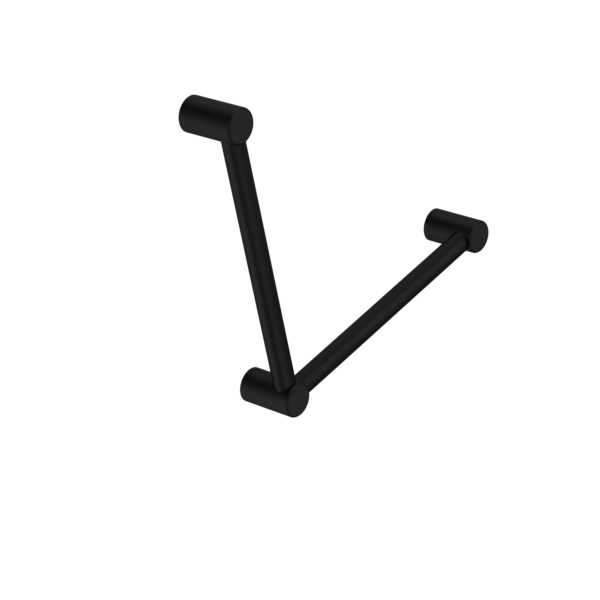 Nero Mecca Care 32mm Ambulant Toilet Grab Rail 90 Degree 450X450mm Matte Black - Sydney Home Centre