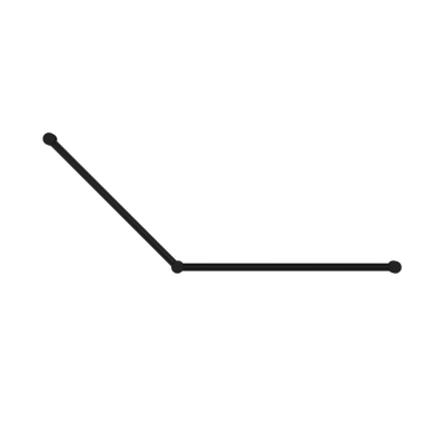 Nero Mecca Care 32mm Dda Grab Rail Set 45 Degree 750X900mm Matte Black - Sydney Home Centre