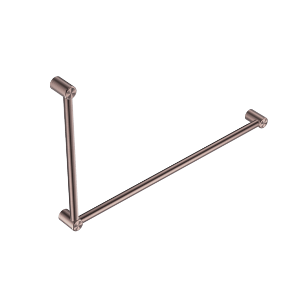 Nero Mecca Care 32mm Dda Grab Rail Set 90 Degree 600X1000mm Brushed Bronze - Sydney Home Centre