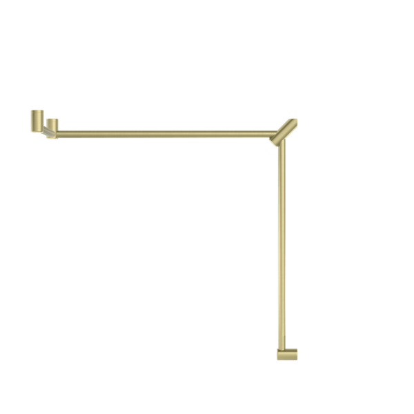 Nero Mecca Care 32mm Dda Toilet Grab Rail Set 90 Degree Continuous 600X1065X1025mm Brushed Gold - Sydney Home Centre