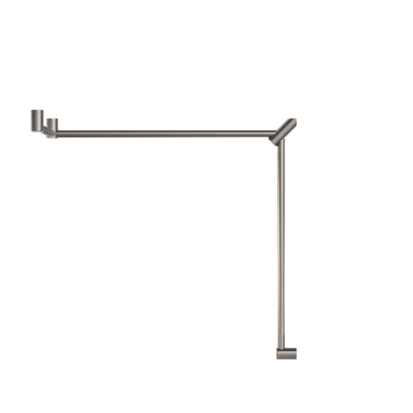 Nero Mecca Care 32mm Dda Toilet Grab Rail Set 90 Degree Continuous 600X1065X1025mm Brushed Nickel - Sydney Home Centre