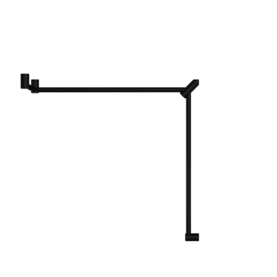 Nero Mecca Care 32mm Dda Toilet Grab Rail Set 90 Degree Continuous 600X1065X1025mm Matte Black - Sydney Home Centre