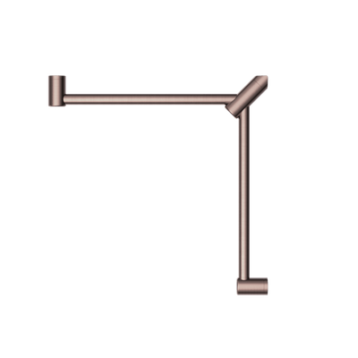 Nero Mecca Care 32mm Wrap Around Corner Grab Rail 600X600mm Brushed Bronze - Sydney Home Centre