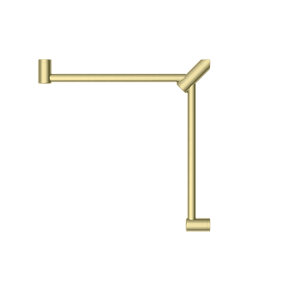 Nero Mecca Care 32mm Wrap Around Corner Grab Rail 600X600mm Brushed Gold - Sydney Home Centre