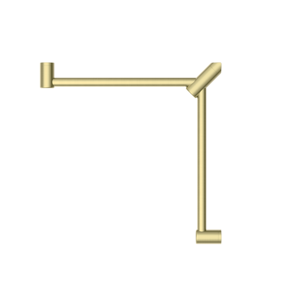 Nero Mecca Care 32mm Wrap Around Corner Grab Rail 600X600mm Brushed Gold - Sydney Home Centre