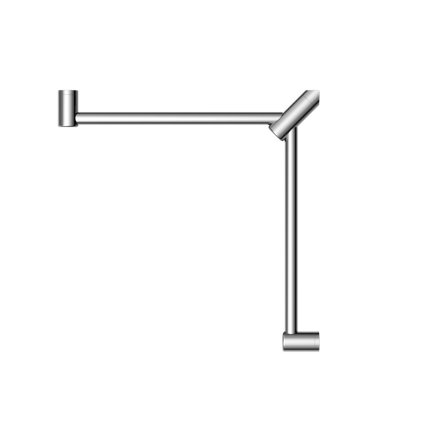 Nero Mecca Care 32mm Wrap Around Corner Grab Rail 600X600mm Chrome - Sydney Home Centre