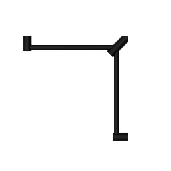 Nero Mecca Care 32mm Wrap Around Corner Grab Rail 600X600mm Matte Black - Sydney Home Centre