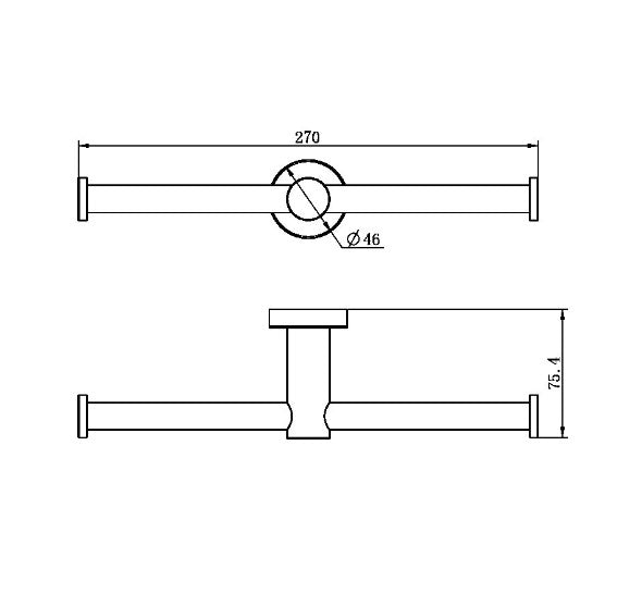 Nero Mecca Double Toilet Roll Holder Brushed Bronze - Sydney Home Centre