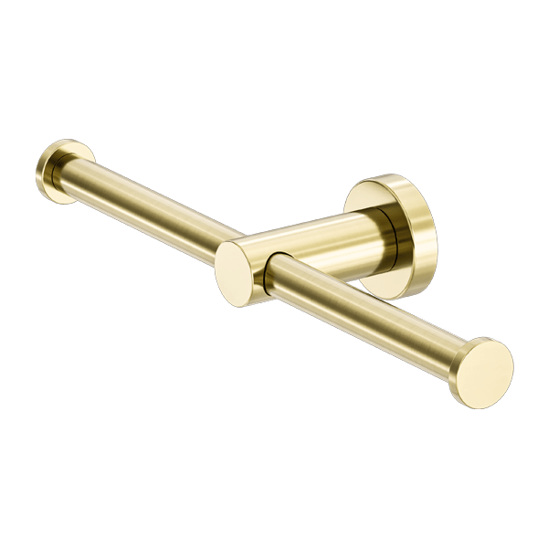 Nero Mecca Double Toilet Roll Holder Brushed Gold - Sydney Home Centre