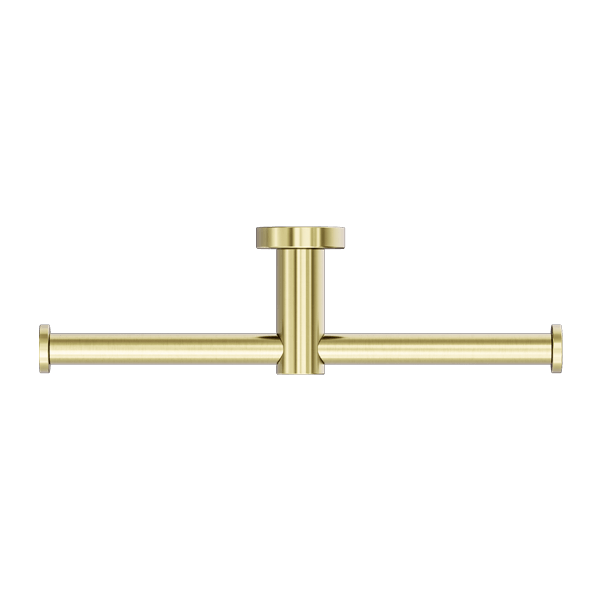 Nero Mecca Double Toilet Roll Holder Brushed Gold - Sydney Home Centre