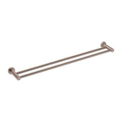 Nero Mecca Double Towel Rail 800mm Brushed Bronze - Sydney Home Centre