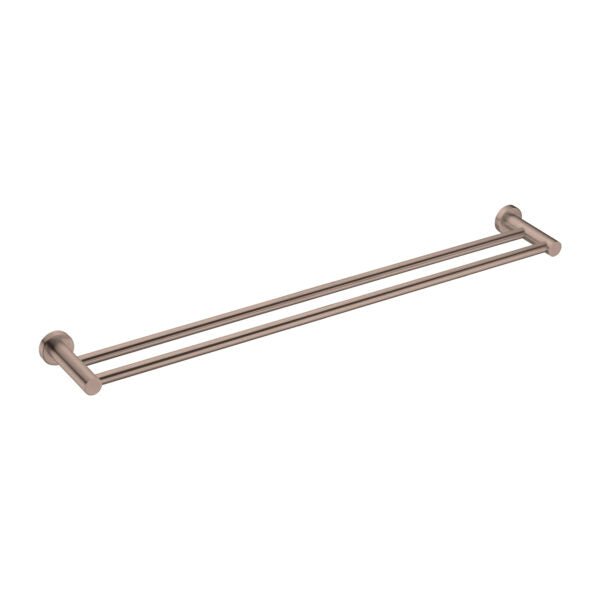 Nero Mecca Double Towel Rail 800mm Brushed Bronze - Sydney Home Centre