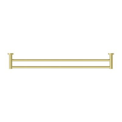 Nero Mecca Double Towel Rail 800mm Brushed Gold - Sydney Home Centre