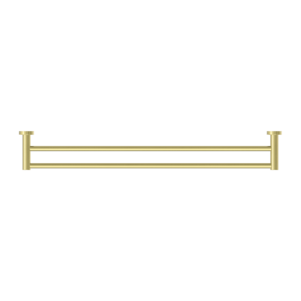 Nero Mecca Double Towel Rail 800mm Brushed Gold - Sydney Home Centre