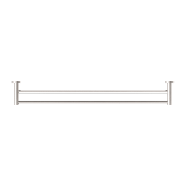 Nero Mecca Double Towel Rail 800mm Brushed Nickel - Sydney Home Centre