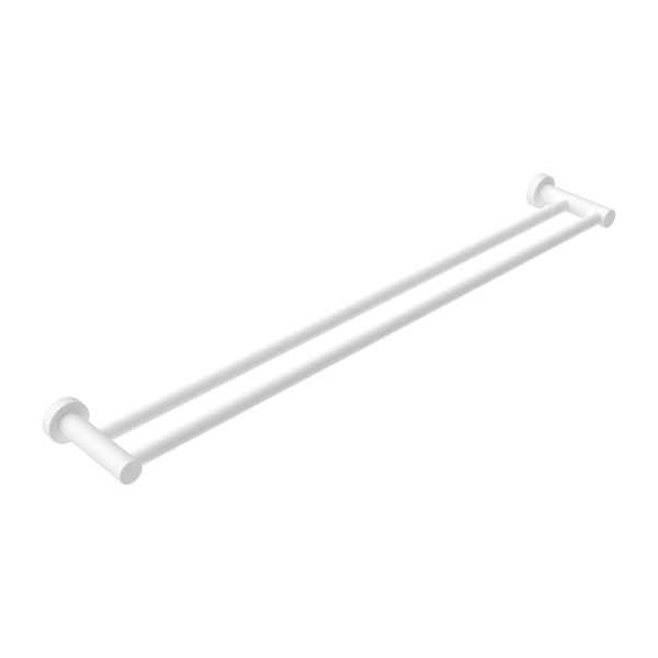 Nero Mecca Double Towel Rail 800mm Matte White - Sydney Home Centre