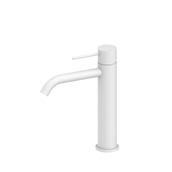 Nero Mecca Middle Tall Basin Mixer Matte White - Sydney Home Centre