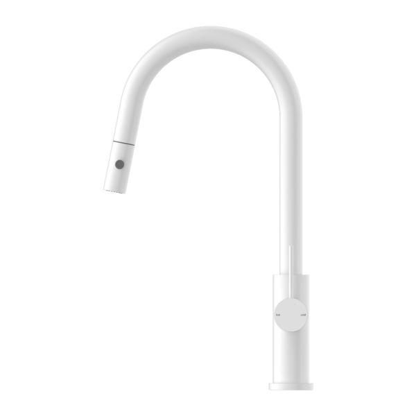 Nero Mecca Pull Out Sink Mixer With Vegie Spray Function Matte White - Sydney Home Centre