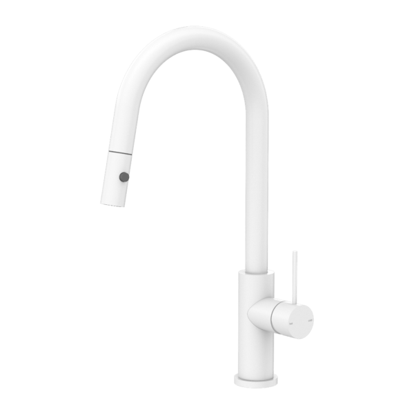 Nero Mecca Pull Out Sink Mixer With Vegie Spray Function Matte White - Sydney Home Centre