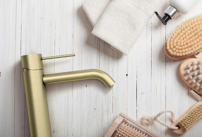 Nero Mecca Tall Basin Mixer Brushed Gold - Sydney Home Centre