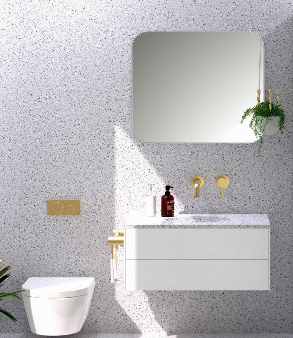 Nero Mecca Wallmount Sensor Taps Brushed Gold - Sydney Home Centre