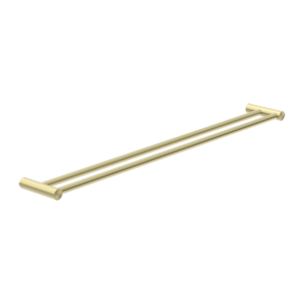 Nero New Mecca Double Towel Rail 800mm Brushed Gold - Sydney Home Centre