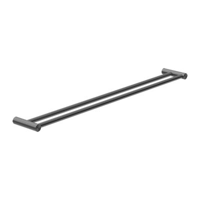 Nero New Mecca Double Towel Rail 800mm Gun Metal - Sydney Home Centre