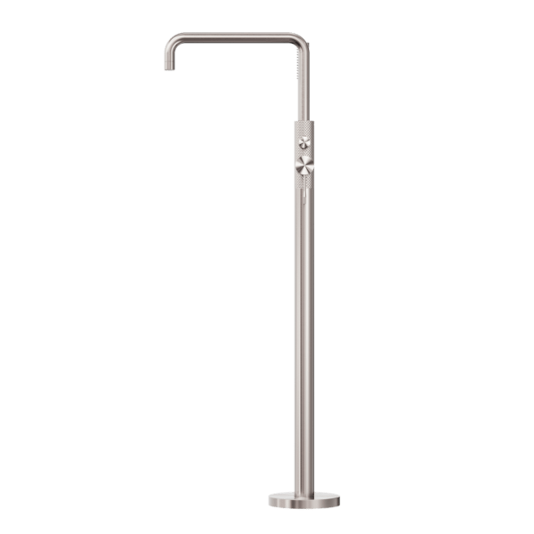 Nero Opal Free Standing Bath Mixer With Hand Shower Brushed Nickel - Sydney Home Centre