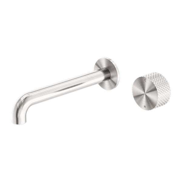 Nero Opal Progressive Wall Basin/Bath Mixer 160mm Spout Brushed Nickel - Sydney Home Centre