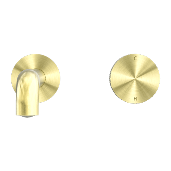 Nero Opal Progressive Wall Basin/Bath Mixer 185mm Spout Brushed Gold - Sydney Home Centre