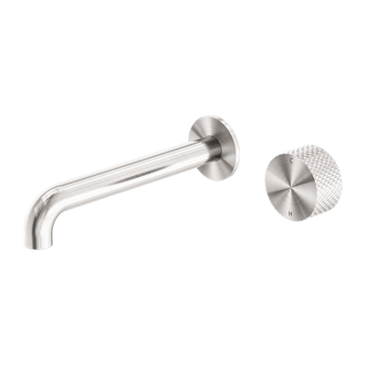 Nero Opal Progressive Wall Basin/Bath Mixer 185mm Spout Brushed Nickel - Sydney Home Centre