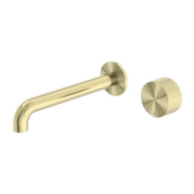 Nero Opal Progressive Wall Basin/Bath Mixer 230mm Spout Brushed Gold - Sydney Home Centre