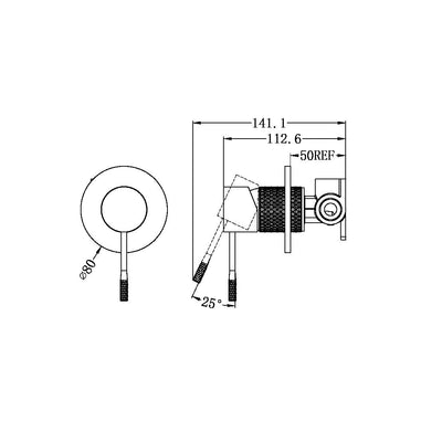 Nero Opal Shower Mixer Graphite - Sydney Home Centre