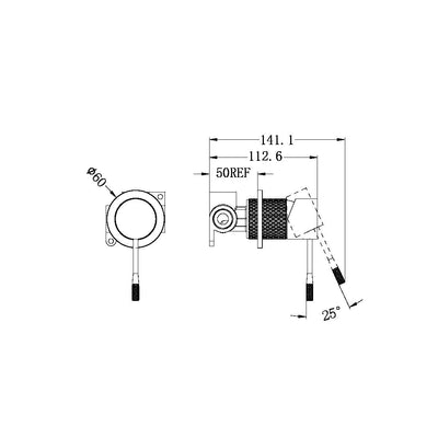 Nero Opal Shower Mixer With 60mm Plate Brushed Nickel - Sydney Home Centre