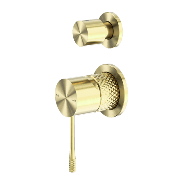 Nero Opal Shower Mixer With Divertor Separate Plate Brushed Gold - Sydney Home Centre