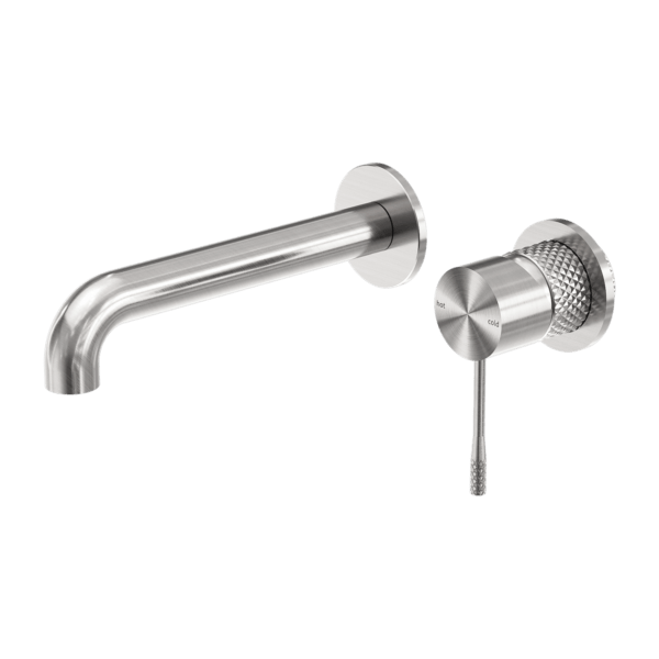 Nero Opal Wall Basin Bath Mixer With Separate Backing Plate Brushed Nickel - Sydney Home Centre