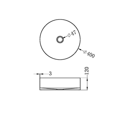 Nero Round 400mm Stainless Steel Basin Graphite - Sydney Home Centre