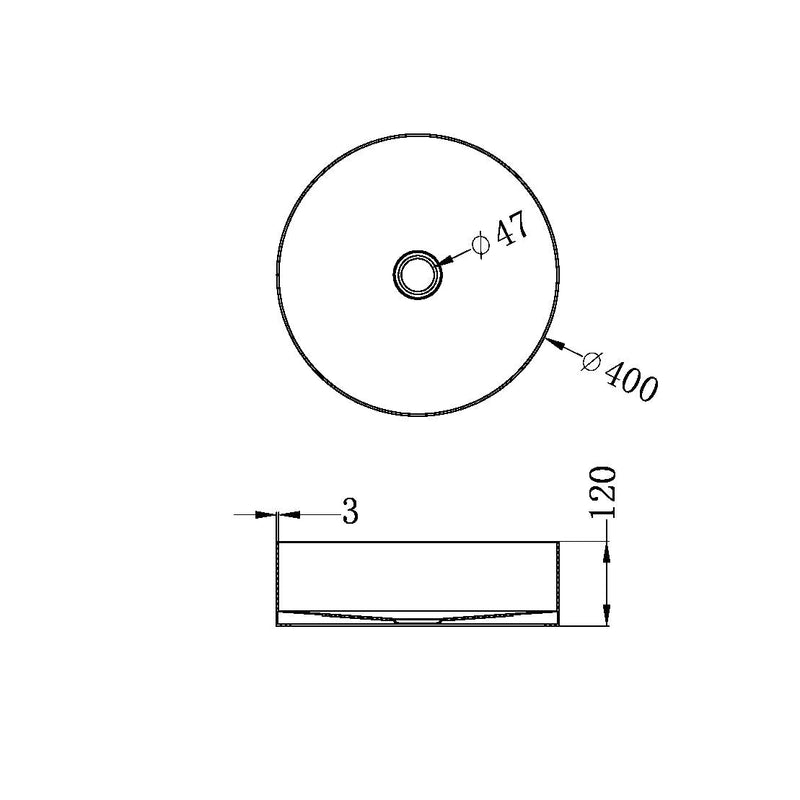 Nero Round 400mm Stainless Steel Basin Graphite - Sydney Home Centre