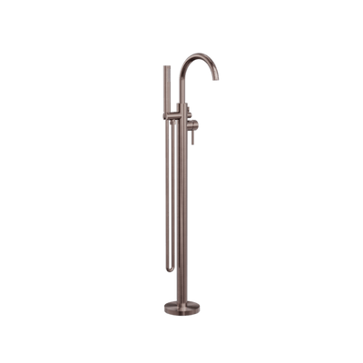 Nero Round Floormount Mixer With Handshower Brushed Bronze - Sydney Home Centre